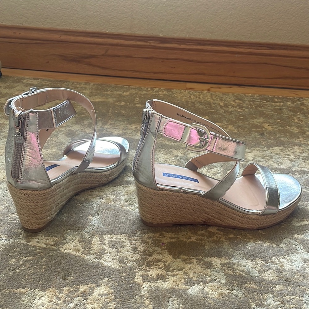 Stuart Weitzman girls wedge sandals NWOT